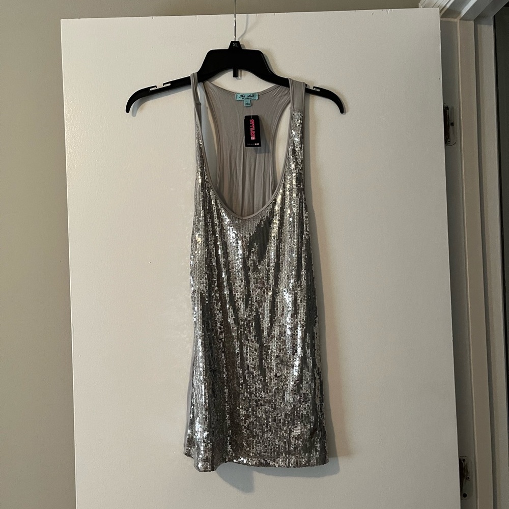Gray sequence tank top